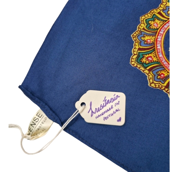 NWOT BLUE FLORAL SCARF COTTON - Picture 2 of 4